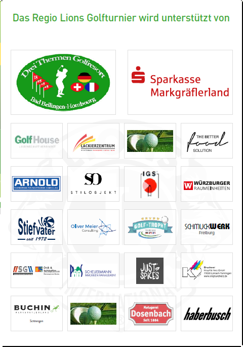 Zahlreiche Sponsoren unterstützen das Golfturnier